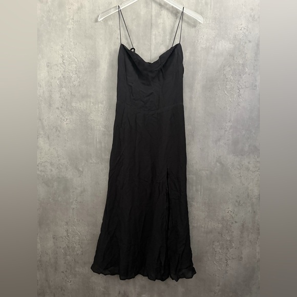 New Reformation Juliette Dress In Black Sz 10 B3288 - Picture 3 of 7